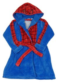 Modro-červený chlupatý župan s kapucí - Spiderman 