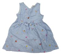 Světlemodro-bílé pruhované šaty s ovocem H&M