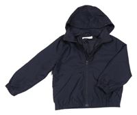 Tmavomodrá šusťáková podzimní bunda s kapucí H&M