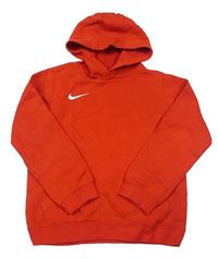 Červenán mikina s logem a kapucí Nike