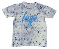 Bílo-modré batikované tričko s logem Hype