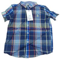 Tmavomodro-barevná kostkovaná košile Munsing