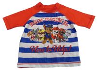 Červeno-pruhované UV tričko s Paw Patrol zn. Nickelodeon