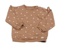 Starorůžová oversize mikina s puntíky a volánky M&S