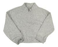 Šedá melírovaná crop mikina Matalan