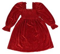 Červené sametové žabičkové šaty 