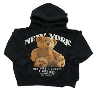 Černá mikina s medvídkem a kapucí Zara