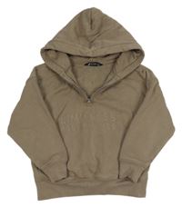 Béžová mikina s nápisem a kapucí F&F