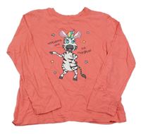 Růžové triko se zebrou Boprix