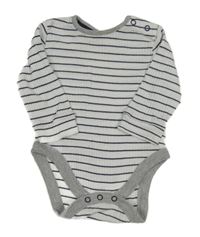 Bílo-tmavomodré pruhované žebrované body George 