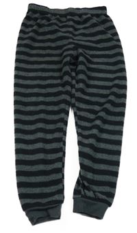 Šedo-černé pruhované fleecové kalhoty Primark