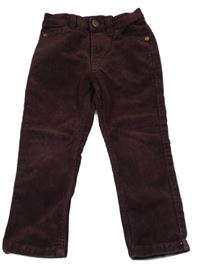 Mahagonové manšestrové kalhoty Next