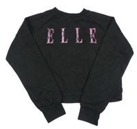 Černá crop mikina s logem Elle 