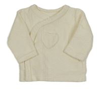 Smetanová sametová zavinovací mikina se srdíčkem Tex