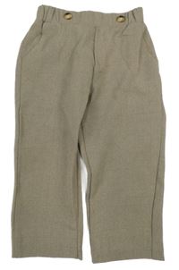 Béžové kostkované společenské kalhoty 