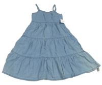 Nové - Světlemodré lehké riflové šaty Nutmet