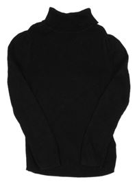 Černý žebrovaný svetr s rolákem F&F