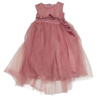 Růžové tylové šaty s páskem Next