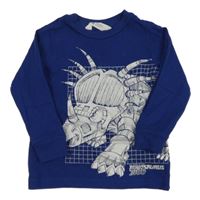 Tmavomodré triko s dinosaurem z. H&M