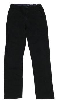 Černé plátěné chino kalhoty H&M