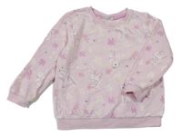 Světlerůžová oversize mikina s kytičkami So Cute