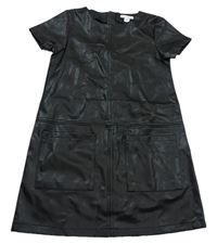 Černé koženkové šaty PRIMARK