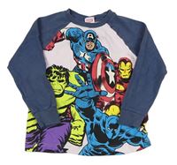 Světlerůžovo-tmavomodrošedé pyžamové triko s Avengers Matalan