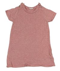 Starorůžové melírované vzorované svetrové šaty H&M