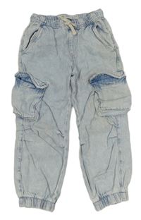 Světlemodré šisované cargo cuff rifle Denim Co.