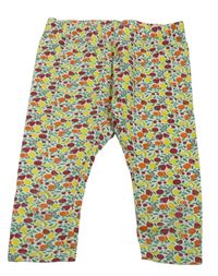 Bílé barevné capri legíny s ovocem a jahůdkami LEMON BERET