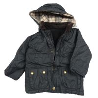 Černá zateplená bunda s odepínací kapucí Matalan