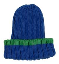 Cobaltově modro-zelená žebrovaná pletená čepice alive