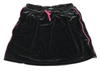 Tmavošedá lesklá sametová sukně s pruhy Benetton