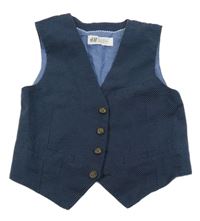 Tmavomodrá slavnostní vesta s tečkami H&M