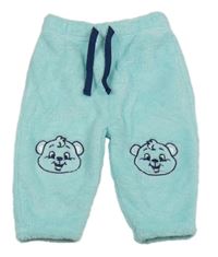 Mátové plyšové kalhoty s medvídky Ergee