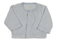 Světlemodrá sametová propínací mikina little nutmeg