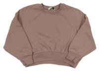 Hnědofialová oversize crop mikina George