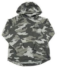 Army žebrovaná mikina s nápisy a kapucí George