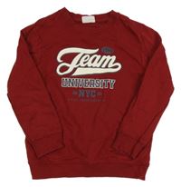 Bordó mikina s nápisy famy