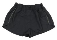 Tmavošedé šusťákové funkční kraťasy s pruhem s logy Kappa