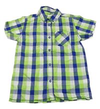 Zeleno-safírovo-bílá kostkovaná košile coolclub