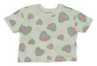 Bílé tričko se srdíčky PRIMARK