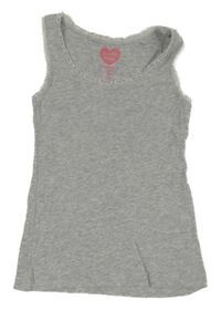 Šedý melírovaný top s krajkou POCOPIANO