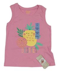 Nové - růžový top s ananasem a citrusem PRIMARK
