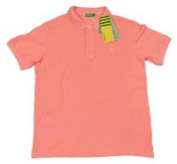 Nové - neonově korálové polo tričko Benetton
