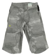Nové - šedo-bílo-černé army pruhované capri funkční kalhoty Decathlon