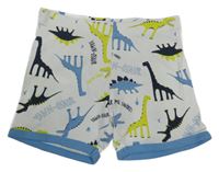 Bílo-modré bavlněné kraťasy s dinosaury H&M