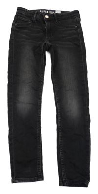 Černé skinny fit teplákové rifle H&M