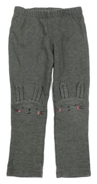 Tmavošedé melírované teplákové legíny se zajíčky H&M