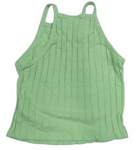 Zelenkavý žebrovaný crop top zn. Shein